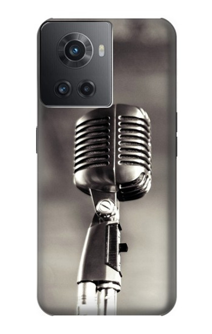 S3495 Microphone millésimé Etui Coque Housse pour OnePlus Ace
