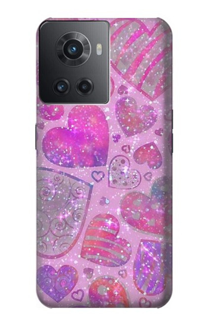 S3710 Coeur d'amour rose Etui Coque Housse pour OnePlus Ace