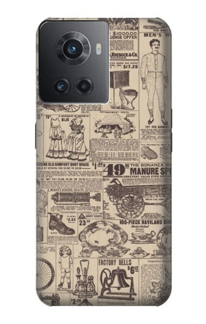 S3819 Papier Vintage rétro Etui Coque Housse pour OnePlus Ace