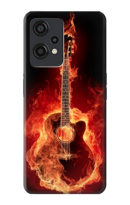 S0415 Graver guitare feu Etui Coque Housse pour OnePlus Nord CE 2 Lite 5G