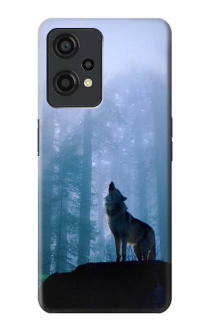 S0935 Loup Hurlant dans la forêt Etui Coque Housse pour OnePlus Nord CE 2 Lite 5G