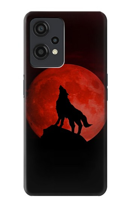 S2955 Loup Hurlant Rouge Lune Etui Coque Housse pour OnePlus Nord CE 2 Lite 5G