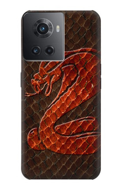 S0663 Cobra Serpent Peau Etui Coque Housse pour OnePlus 10R