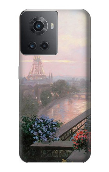 S1443 Terrasse à Paris Eifel Etui Coque Housse pour OnePlus 10R
