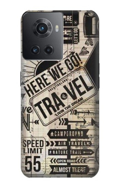 S3441 Voyage millésimé Etui Coque Housse pour OnePlus 10R