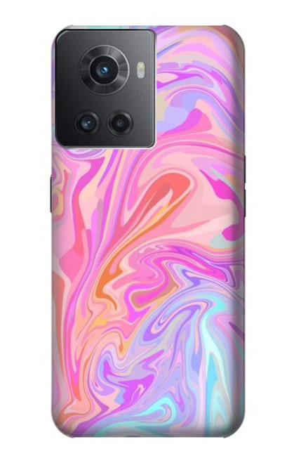 S3444 Art numérique liquide coloré Etui Coque Housse pour OnePlus 10R