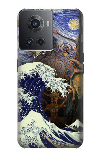 S3851 Monde de l'art Van Gogh Hokusai Da Vinci Etui Coque Housse pour OnePlus 10R