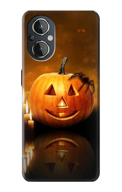 S1083 Citrouille araignée bougies Halloween Etui Coque Housse pour OnePlus Nord N20 5G