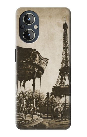 S2174 Tour Eiffel Paris Millésime Etui Coque Housse pour OnePlus Nord N20 5G