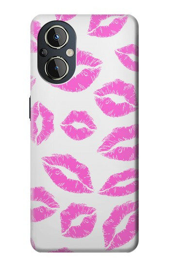 S2214 Bisous Lèvres roses Etui Coque Housse pour OnePlus Nord N20 5G