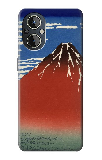 S2390 Katsushika Hokusai Fuji Rouge Etui Coque Housse pour OnePlus Nord N20 5G