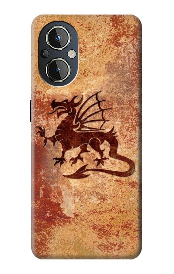 S2485 Dragon métal Texture imprimé graphique Etui Coque Housse pour OnePlus Nord N20 5G
