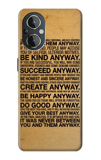 S2513 Mère Teresa Citations Quoi qu'il en soit Etui Coque Housse pour OnePlus Nord N20 5G