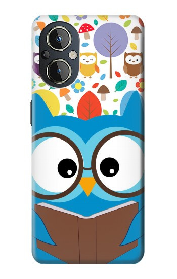 S2521 Nerd Mignon Chouette Dessin animé Etui Coque Housse pour OnePlus Nord N20 5G