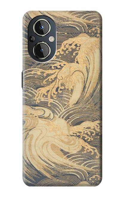 S2680 Japon Art Obi avec des vagues stylisées Etui Coque Housse pour OnePlus Nord N20 5G