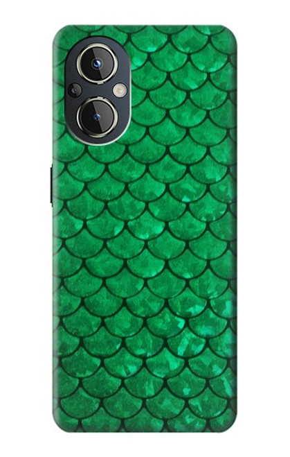 S2704 Vert poisson échelle motif graphique Etui Coque Housse pour OnePlus Nord N20 5G