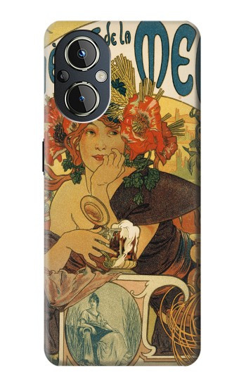 S2740 Alphonse Mucha De La Muse Bieres Etui Coque Housse pour OnePlus Nord N20 5G