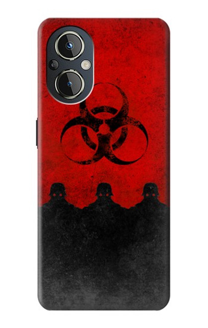 S2917 Biohazards Virus Alert Rouge Etui Coque Housse pour OnePlus Nord N20 5G