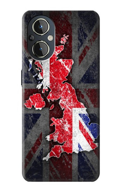 S2936 Royaume-Uni Drapeau britannique Carte Etui Coque Housse pour OnePlus Nord N20 5G