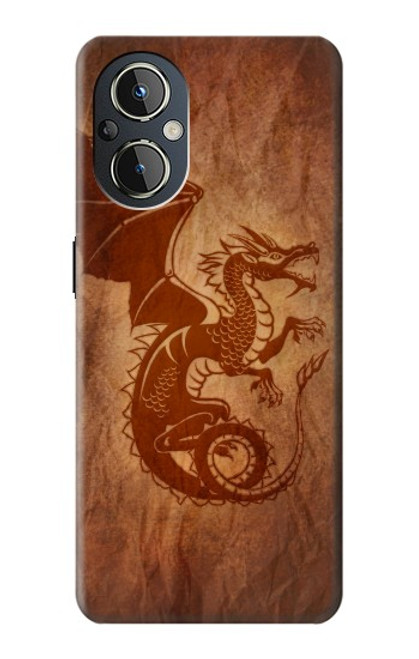 S3086 Rouge dragon Tatouage Etui Coque Housse pour OnePlus Nord N20 5G