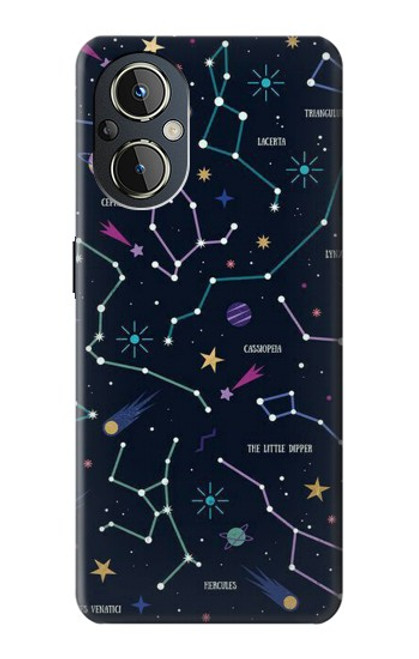 S3220 Carte Zodiaque étoiles Constellations Etui Coque Housse pour OnePlus Nord N20 5G