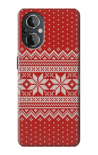 S3384 Motif d'hiver sans couture tricot Etui Coque Housse pour OnePlus Nord N20 5G