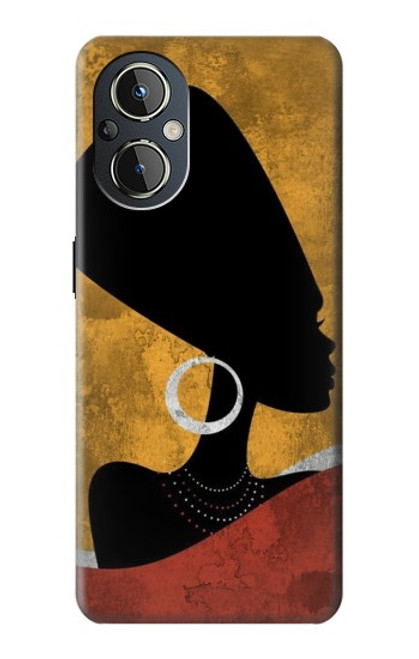 S3453 Africaine Reine Néfertiti Silhouette Etui Coque Housse pour OnePlus Nord N20 5G