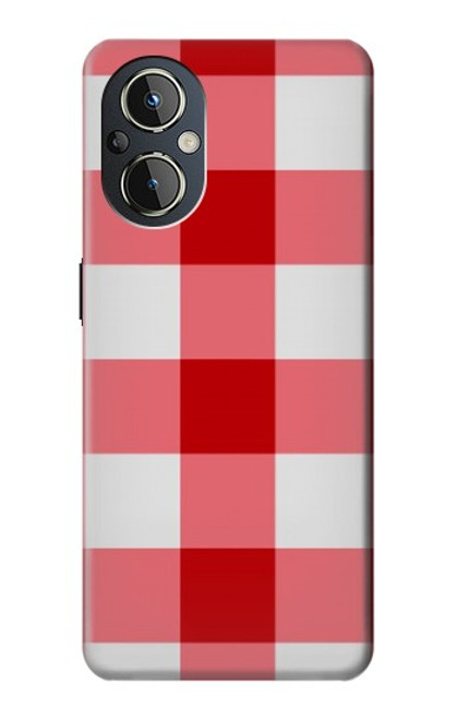 S3535 Rouge vichy Etui Coque Housse pour OnePlus Nord N20 5G