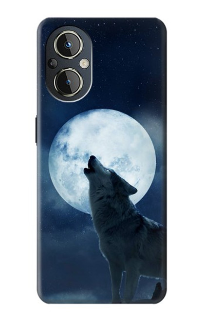 S3693 Pleine lune du loup blanc sinistre Etui Coque Housse pour OnePlus Nord N20 5G