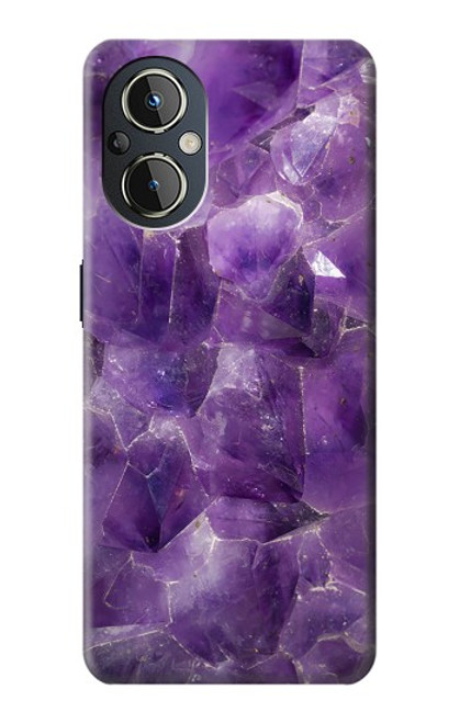 S3713 Graphique violet améthyste à quartz imprimé Etui Coque Housse pour OnePlus Nord N20 5G