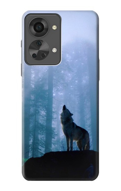 S0935 Loup Hurlant dans la forêt Etui Coque Housse pour OnePlus Nord 2T