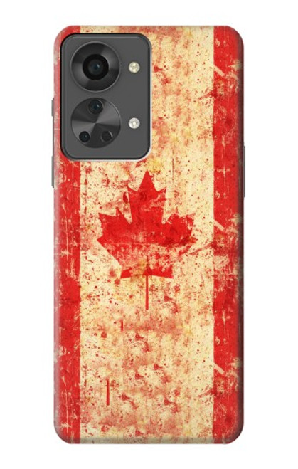 S1603 Drapeau du Canada Vieux Millésime Etui Coque Housse pour OnePlus Nord 2T