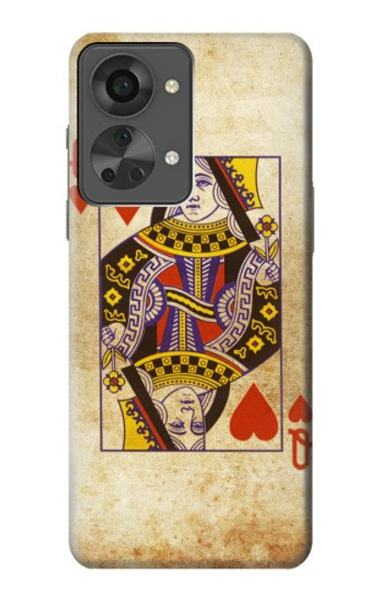 S2833 Poker Carte Coeurs Reine Etui Coque Housse pour OnePlus Nord 2T