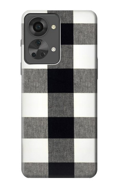 S2842 Noir et blanc Buffle motif de vérification Etui Coque Housse pour OnePlus Nord 2T