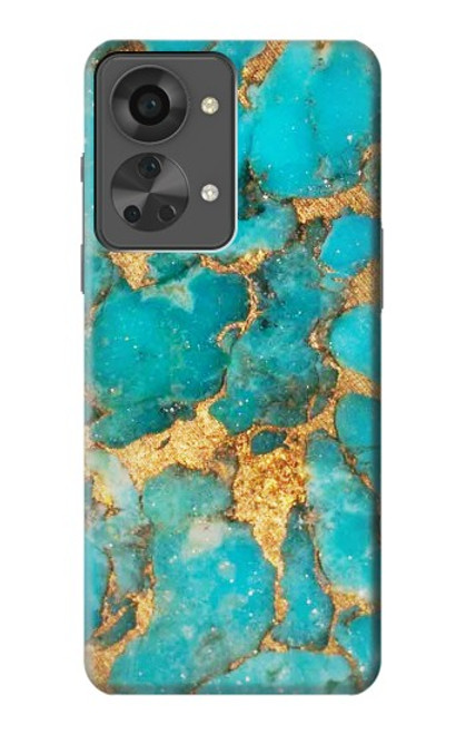 S2906 Aqua Turquoise Pierre Etui Coque Housse pour OnePlus Nord 2T