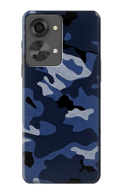 S2959 Marine Bleu Camo camouflage Etui Coque Housse pour OnePlus Nord 2T