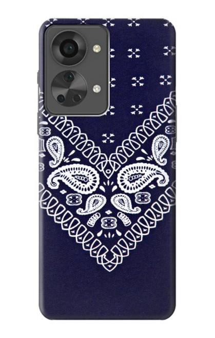 S3357 Marine Bleu Bandana Motif Etui Coque Housse pour OnePlus Nord 2T