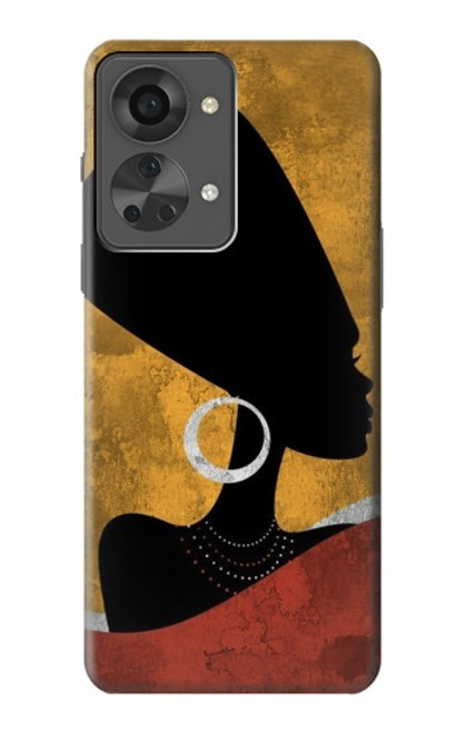 S3453 Africaine Reine Néfertiti Silhouette Etui Coque Housse pour OnePlus Nord 2T