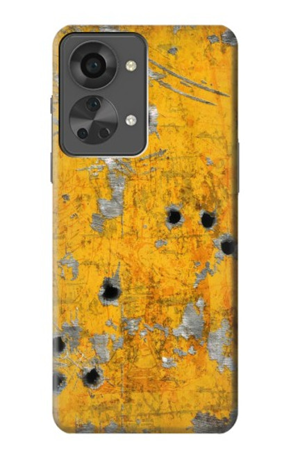 S3528 Bullet Rouille Jaune Métal Etui Coque Housse pour OnePlus Nord 2T