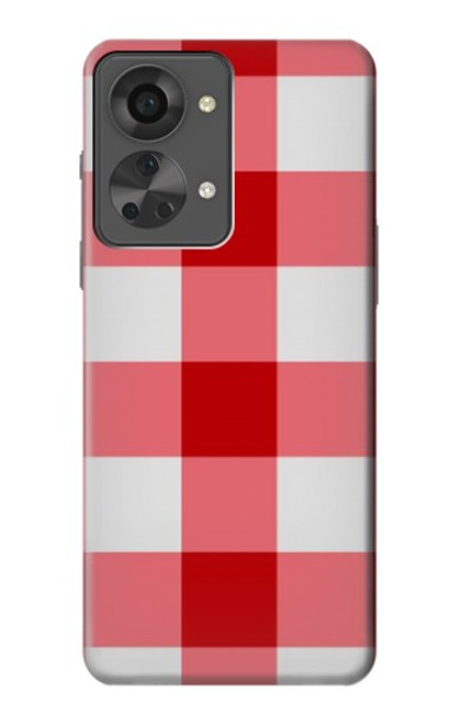 S3535 Rouge vichy Etui Coque Housse pour OnePlus Nord 2T