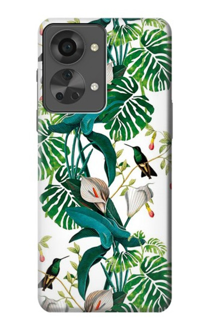 S3697 Oiseaux de la vie des feuilles Etui Coque Housse pour OnePlus Nord 2T