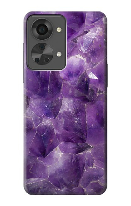 S3713 Graphique violet améthyste à quartz imprimé Etui Coque Housse pour OnePlus Nord 2T