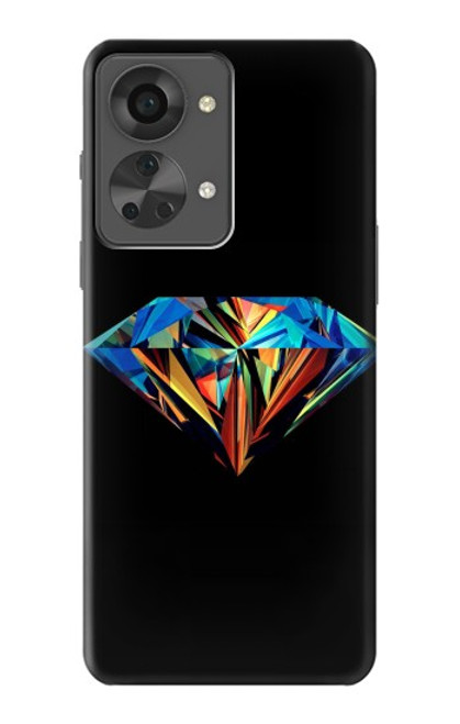 S3842 Diamant coloré abstrait Etui Coque Housse pour OnePlus Nord 2T