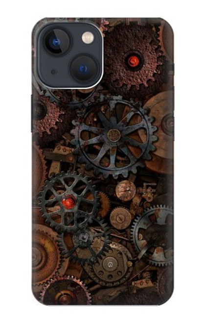 S3884 Engrenages Mécaniques Steampunk Etui Coque Housse pour iPhone 13 mini