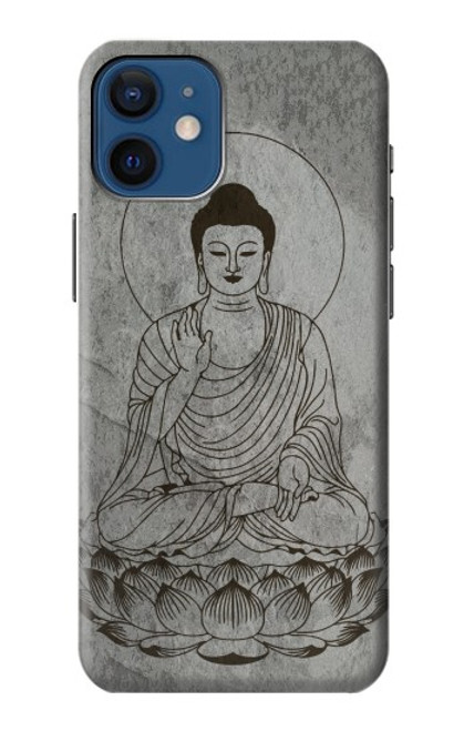 S3873 Dessin au trait Bouddha Etui Coque Housse pour iPhone 12 mini