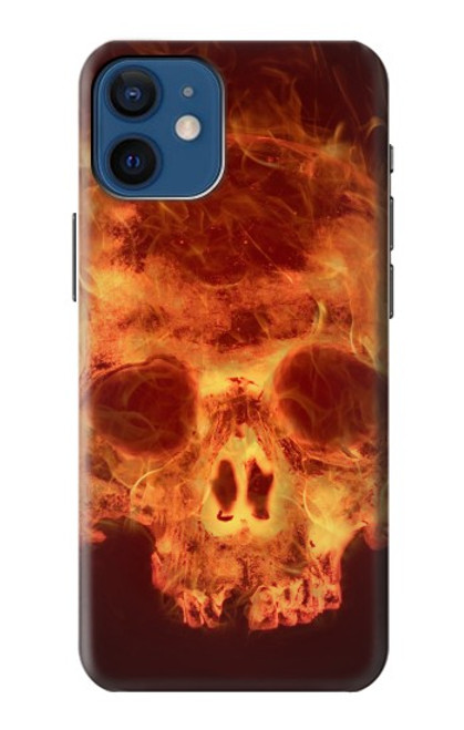 S3881 Crâne de feu Etui Coque Housse pour iPhone 12 mini