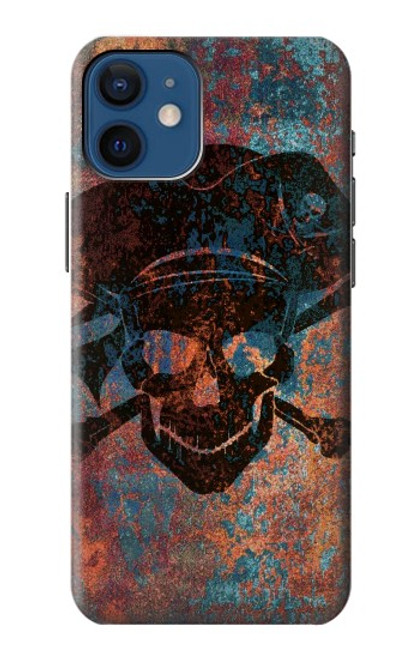 S3895 Pirate Crâne Métal Etui Coque Housse pour iPhone 12 mini