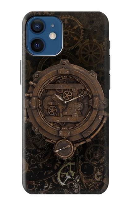 S3902 Horloge Steampunk Etui Coque Housse pour iPhone 12 mini