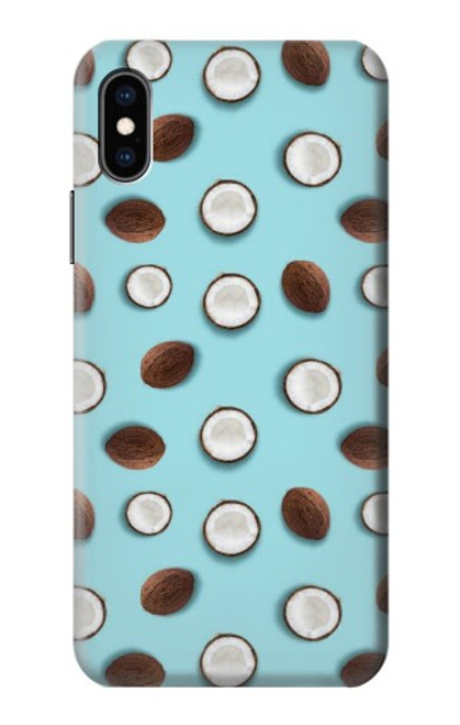 S3860 Motif à pois de noix de coco Etui Coque Housse pour iPhone X, iPhone XS