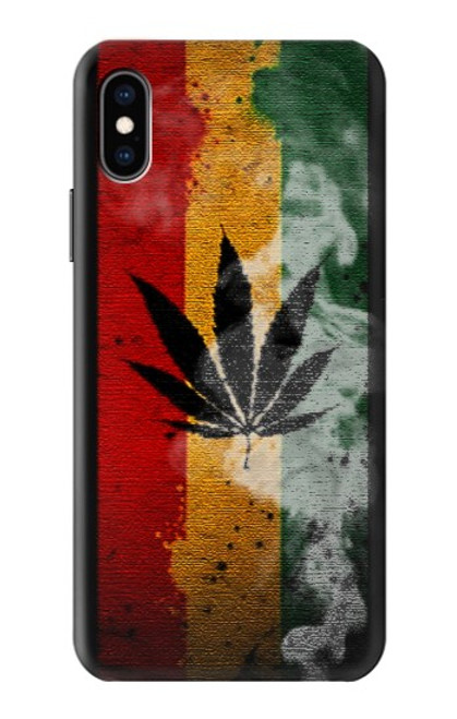 S3890 Drapeau Rasta Reggae Fumée Etui Coque Housse pour iPhone X, iPhone XS